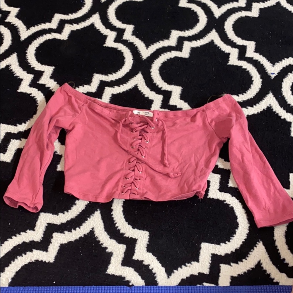 Lace up crop top